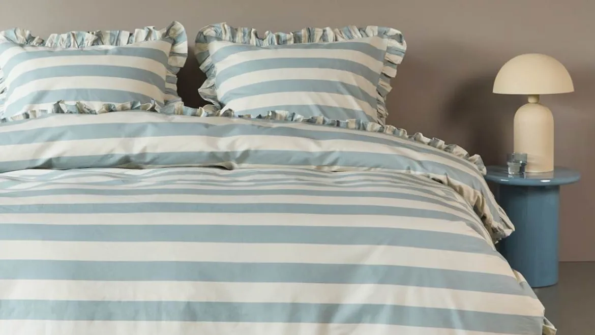 Ambiante Striped Ruffle dekbedovertrek