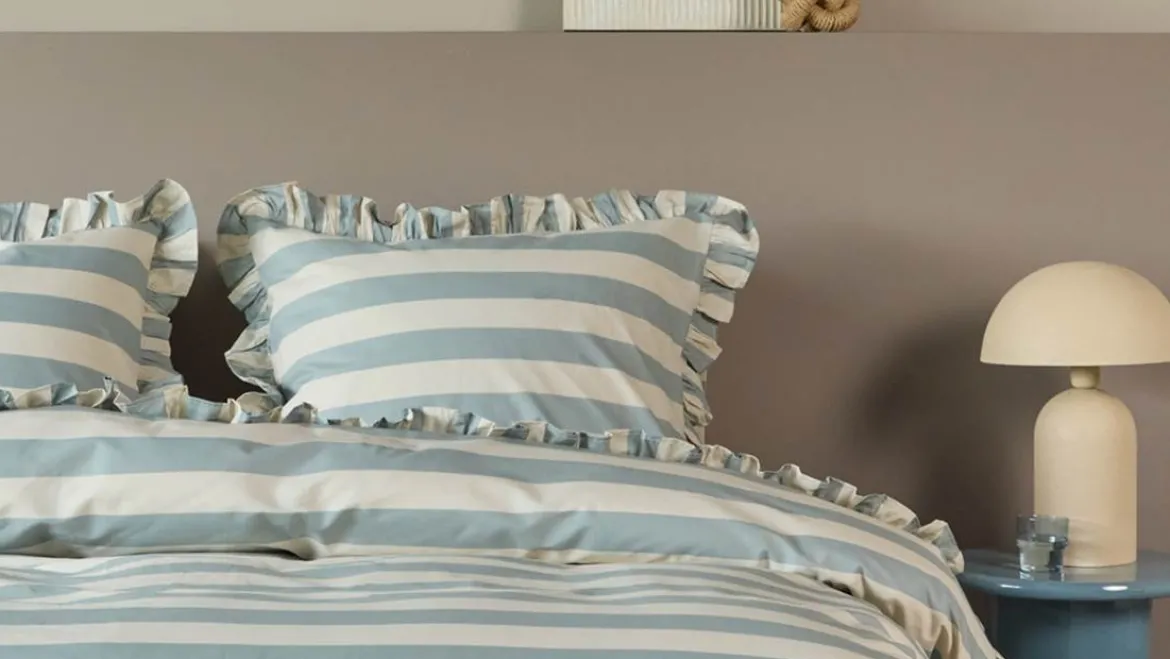 Ambiante Striped Ruffle dekbedovertrek
