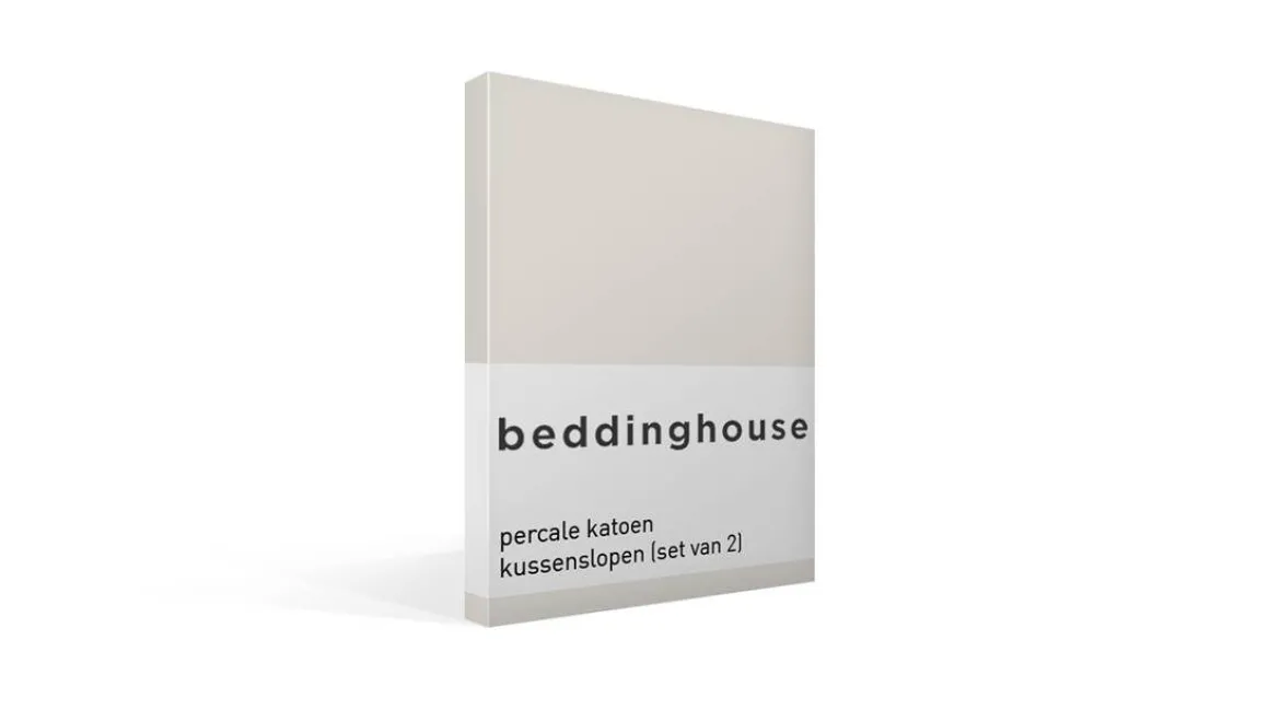Beddinghouse percale katoen kussenslopen (set van 2)