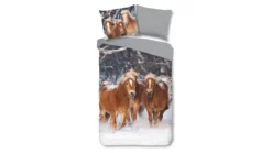 Good Morning Happy Horses flanel dekbedovertrek
