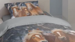 Good Morning Happy Horses flanel dekbedovertrek