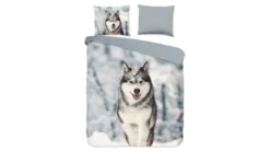 Good Morning Husky flanel dekbedovertrek