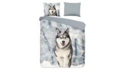 Good Morning Husky flanel dekbedovertrek