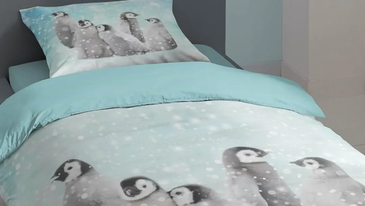 Good Morning Pengu flanel dekbedovertrek