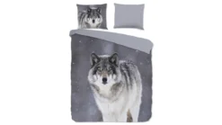 Good Morning Wolfie flanel dekbedovertrek