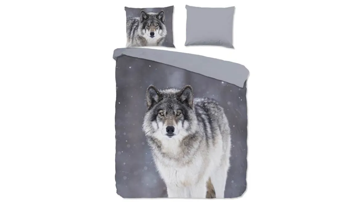 Good Morning Wolfie flanel dekbedovertrek