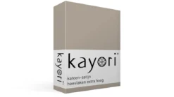 Kayori Saya katoen-satijn hoeslaken extra hoog