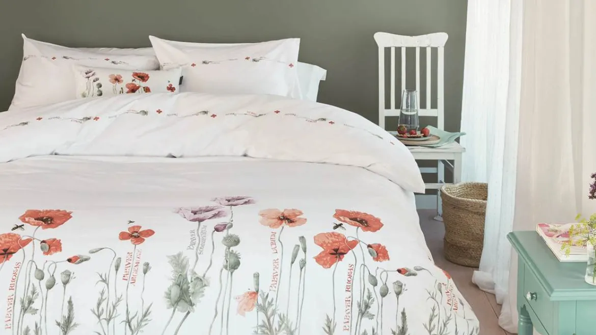 Marjolein Bastin Poppies flanel dekbedovertrek