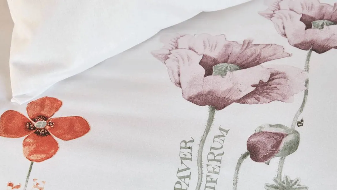 Marjolein Bastin Poppies flanel dekbedovertrek