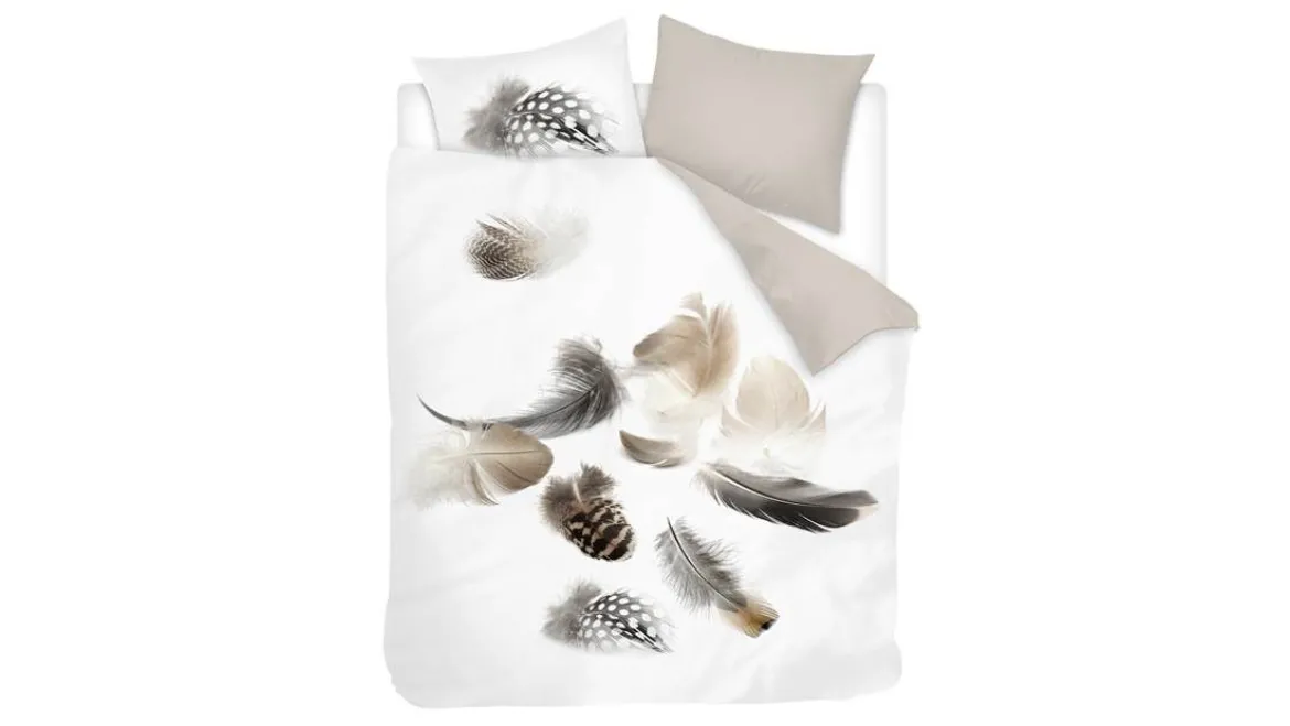 Snoozing Feathery flanel dekbedovertrek