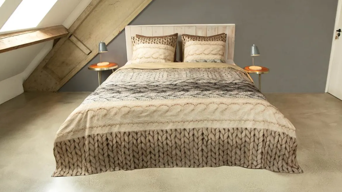 Snoozing Knitted Wool flanel dekbedovertrek