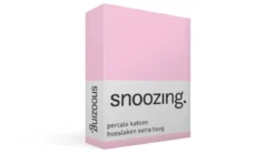 Snoozing percale katoen hoeslaken extra hoog