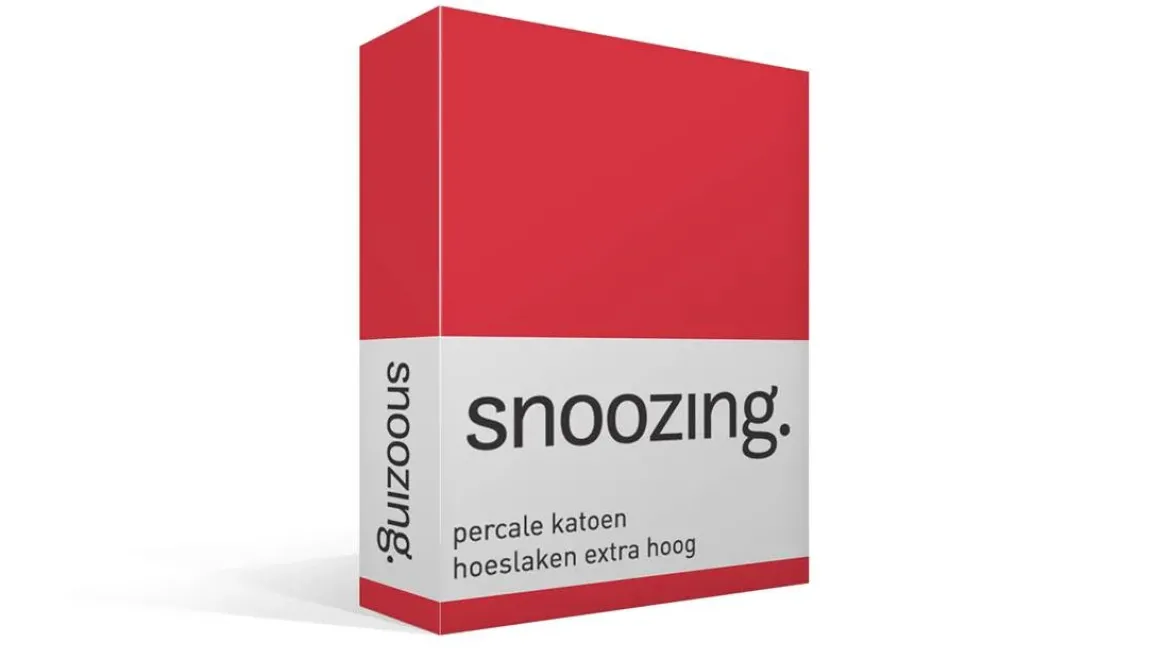 Snoozing percale katoen hoeslaken extra hoog