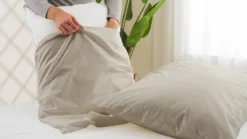 Snoozing percale katoen kussenslopen (set van 2)