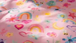Snoozing Pink Rainbow dekbedovertrek