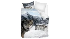 Snoozing Wolf flanel dekbedovertrek