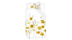 Snoozing Yellow Poppy flanel dekbedovertrek