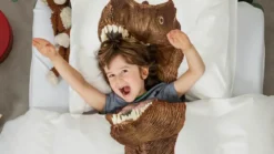 SNURK Dino Brown dekbedovertrek